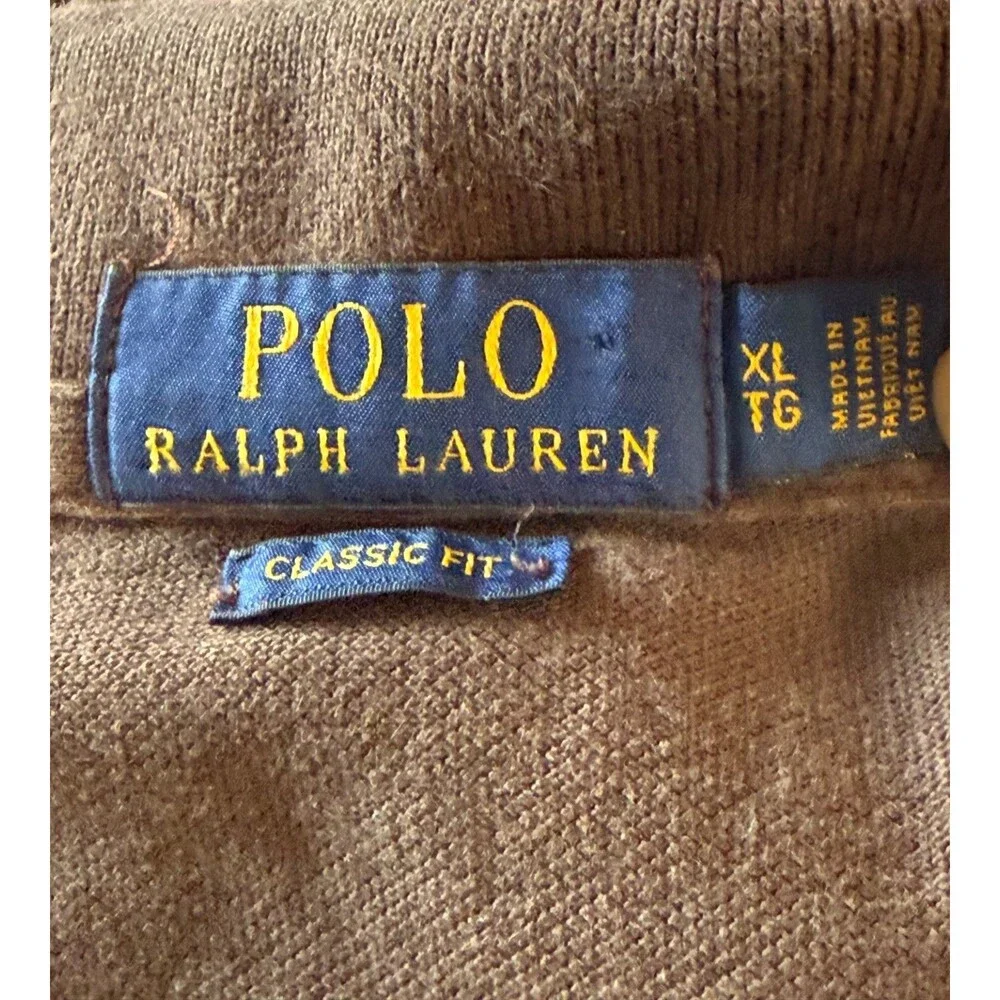 Polo Ralph Lauren Polo Shirt Mens XLTG Brown Green Pony 100% Cotton Big Tall